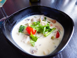 Foto van Thaise kokossoep met kip