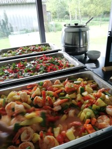 Soeppot en chaffingschalen