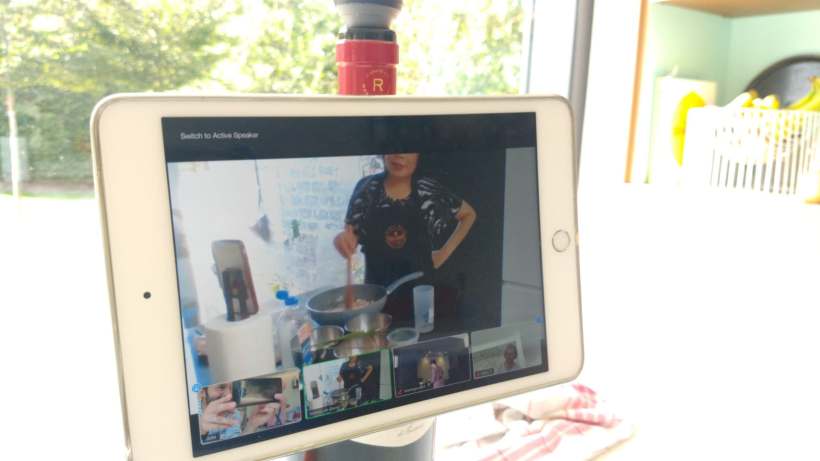 Tablet met online kookworkshop