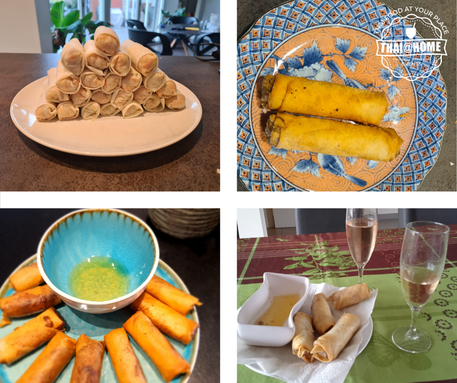 Collage van Thaise loempia's